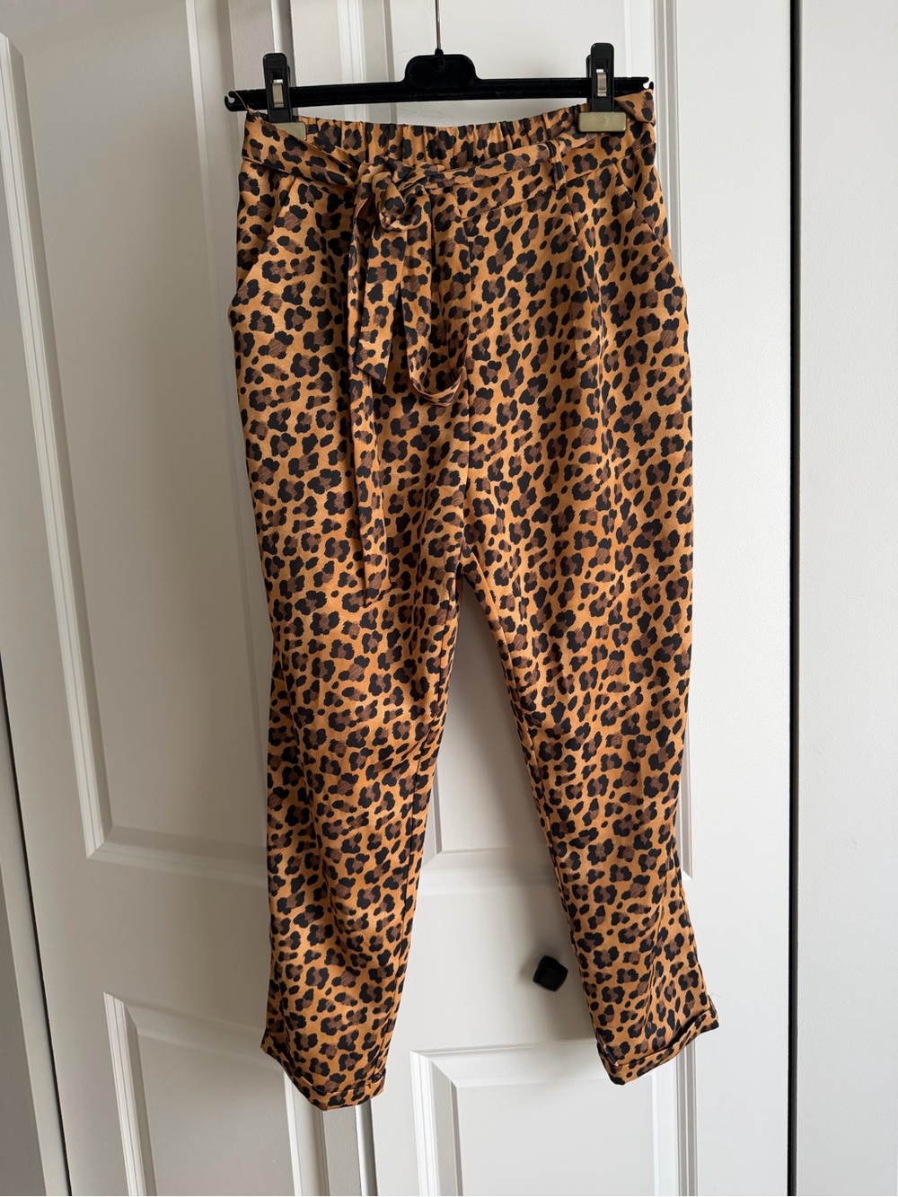 miami Leopard Print Drawstring Chinos - Brown & Black